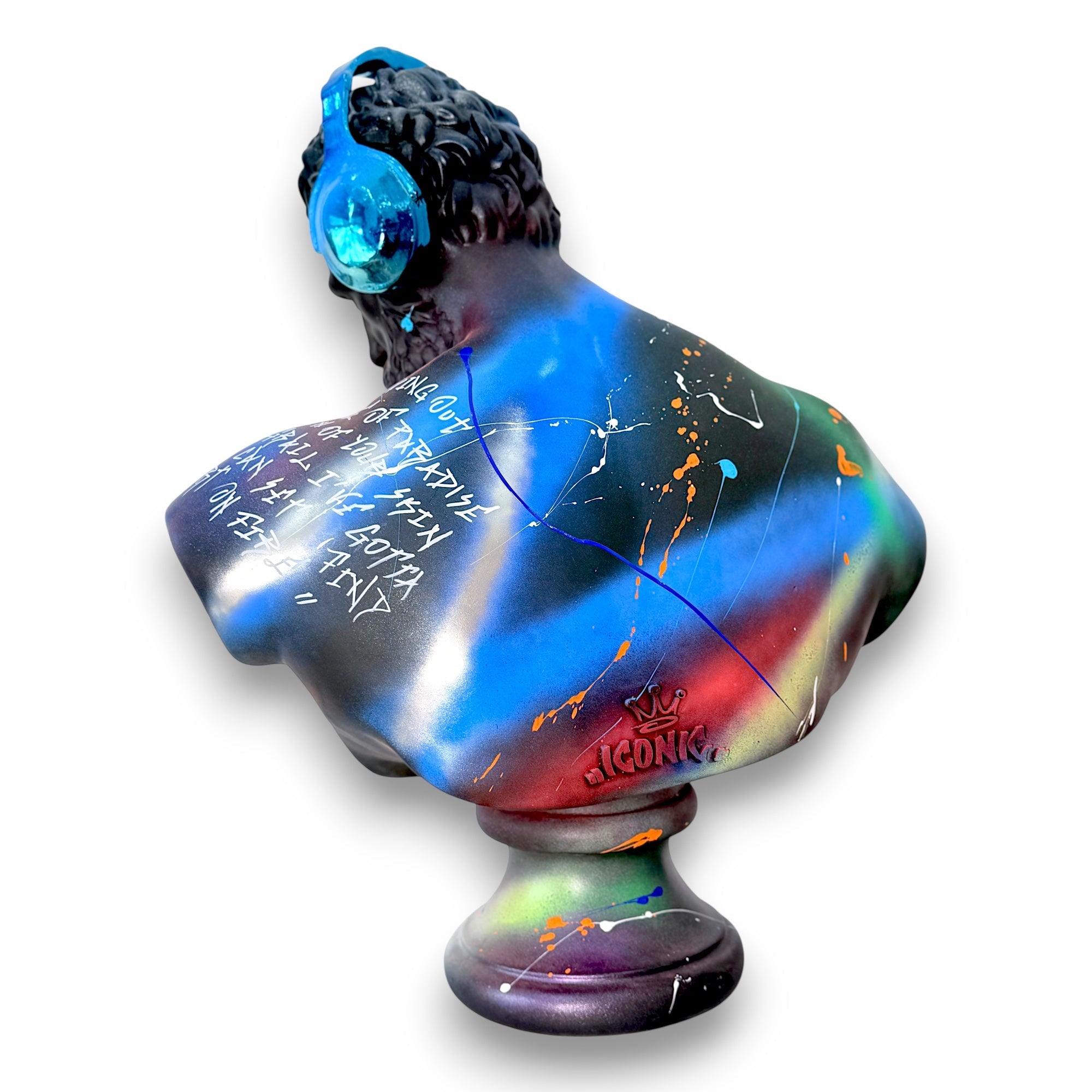DJ Hercules Statue 60cm - Love Graffiti Edition - graffiti love dj hercules statue 60cm, luxury sculpture, product image 4