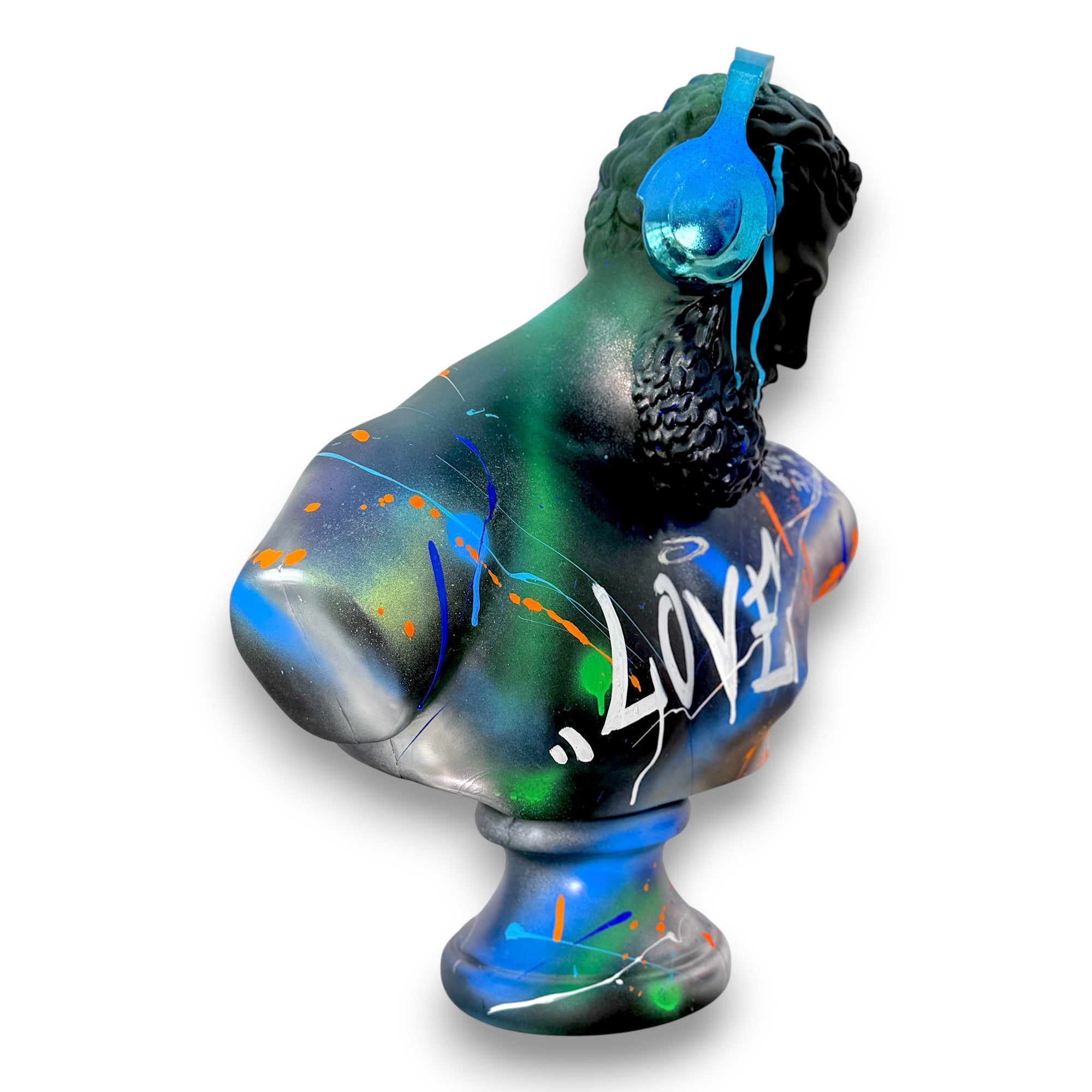 DJ Hercules Statue 60cm - Love Graffiti Edition - graffiti love dj hercules statue 60cm, luxury sculpture, product image 5