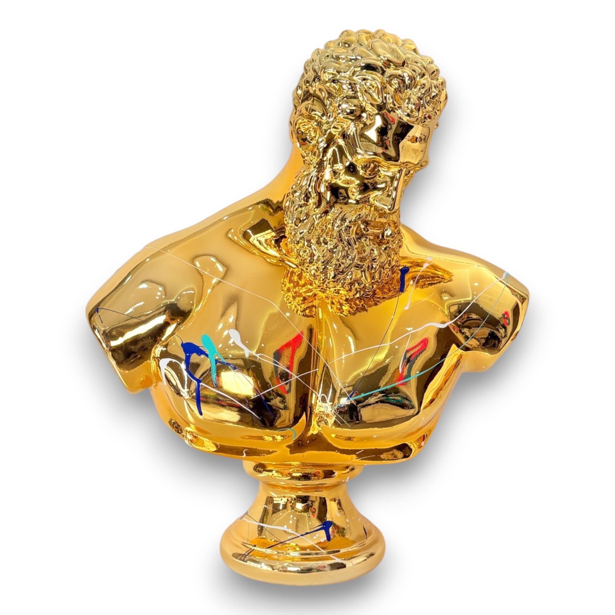 Hercules Sculpture 60cm - Gold Chrome Edition - gold chrome hercules sculpture 60cm, luxury sculpture, product image 1