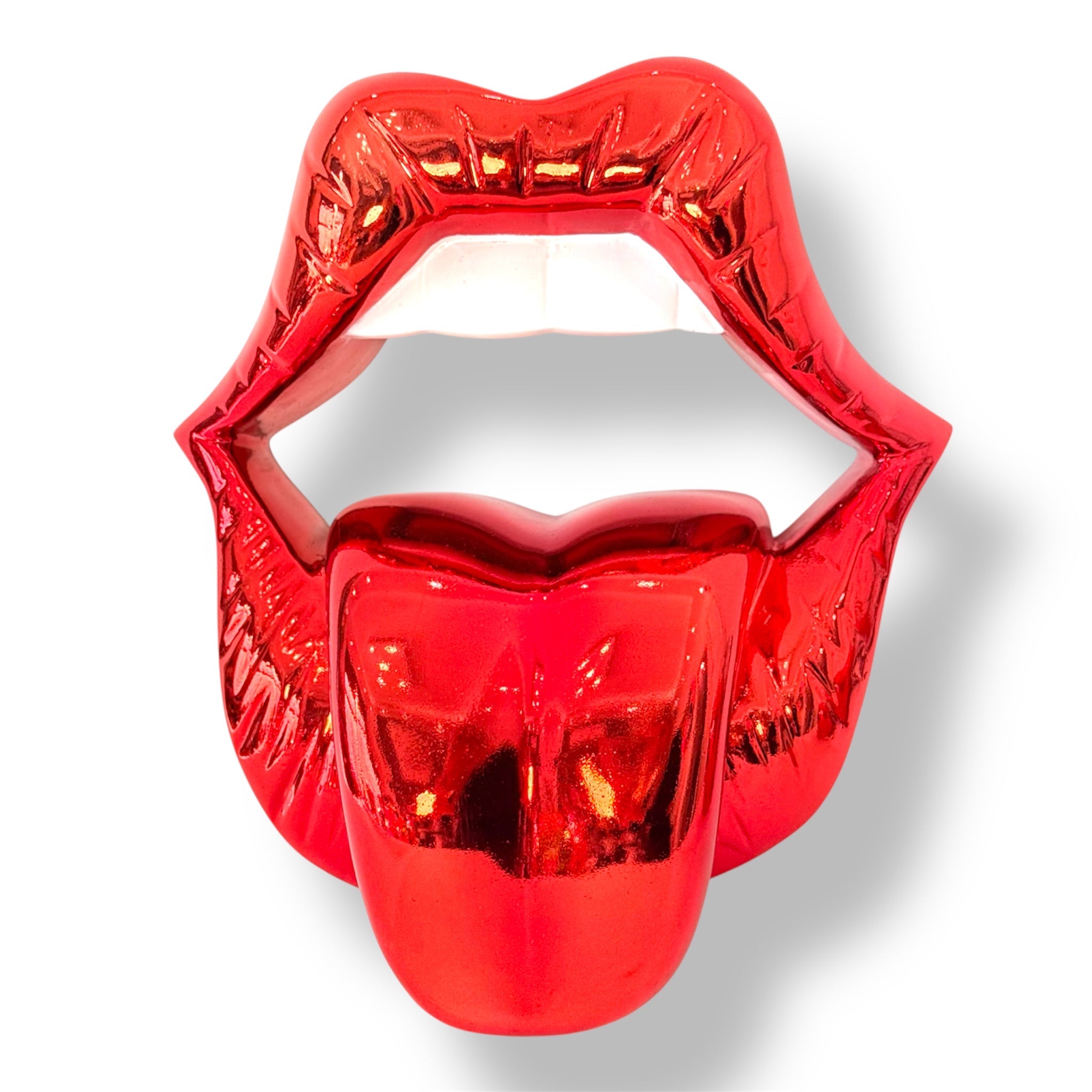 Iconic Kiss - Hot Red Chrome Edition - red chrome hot red hot iconic kiss, luxury sculpture, product image 2