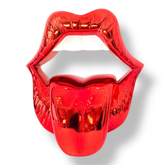 Iconic Kiss - Hot Red Chrome Edition - red chrome hot red hot iconic kiss, luxury sculpture, product image 2