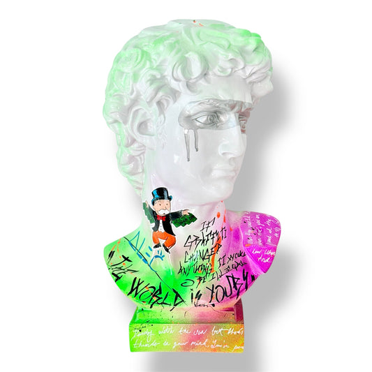 Pop Art David Sculpture - Alec Monopoly Edition - alec monopoly pop art david sculpture, luxury sculpture, product image 1