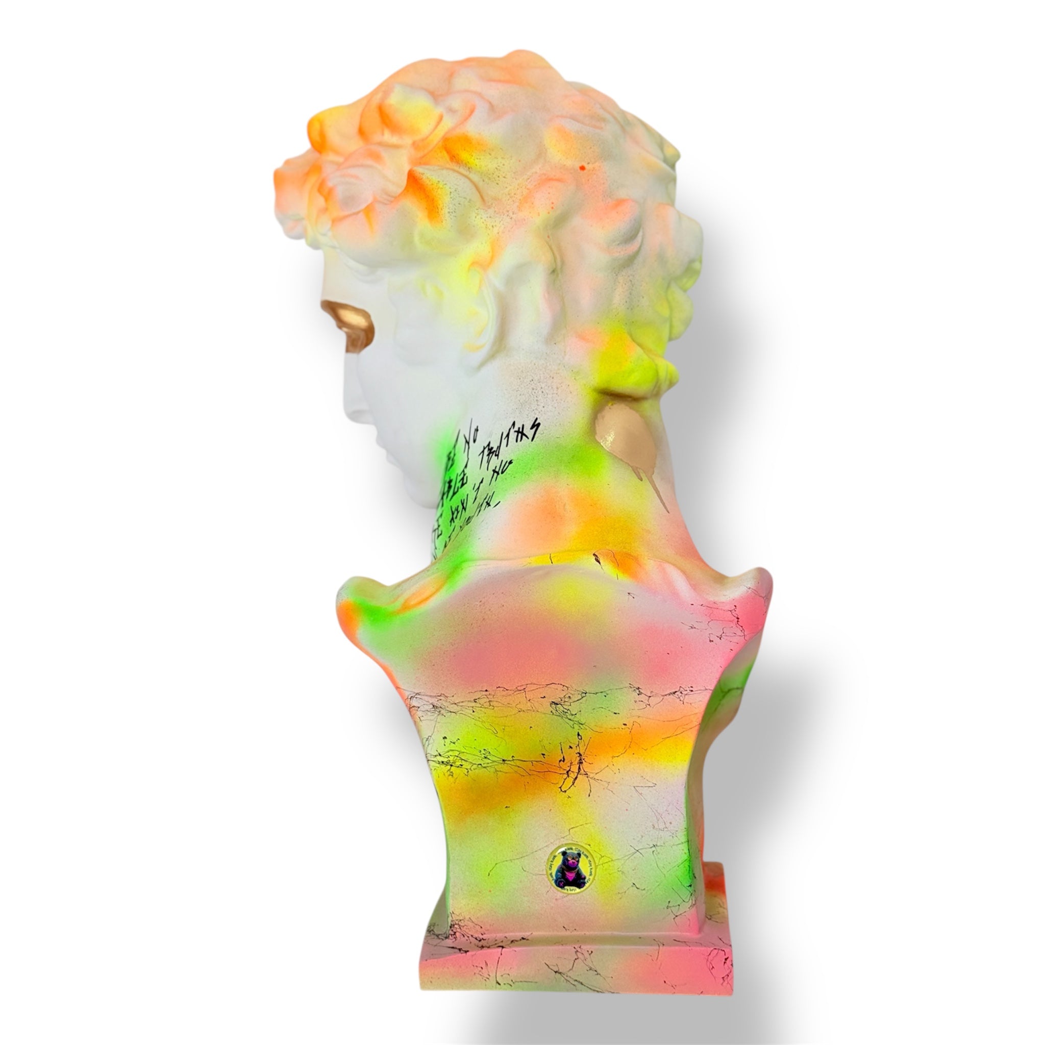 Neon Giuliano de' Medici Bust - Love Graffiti Edition - graffiti love neon giuliano de medici bust, luxury sculpture, product…
