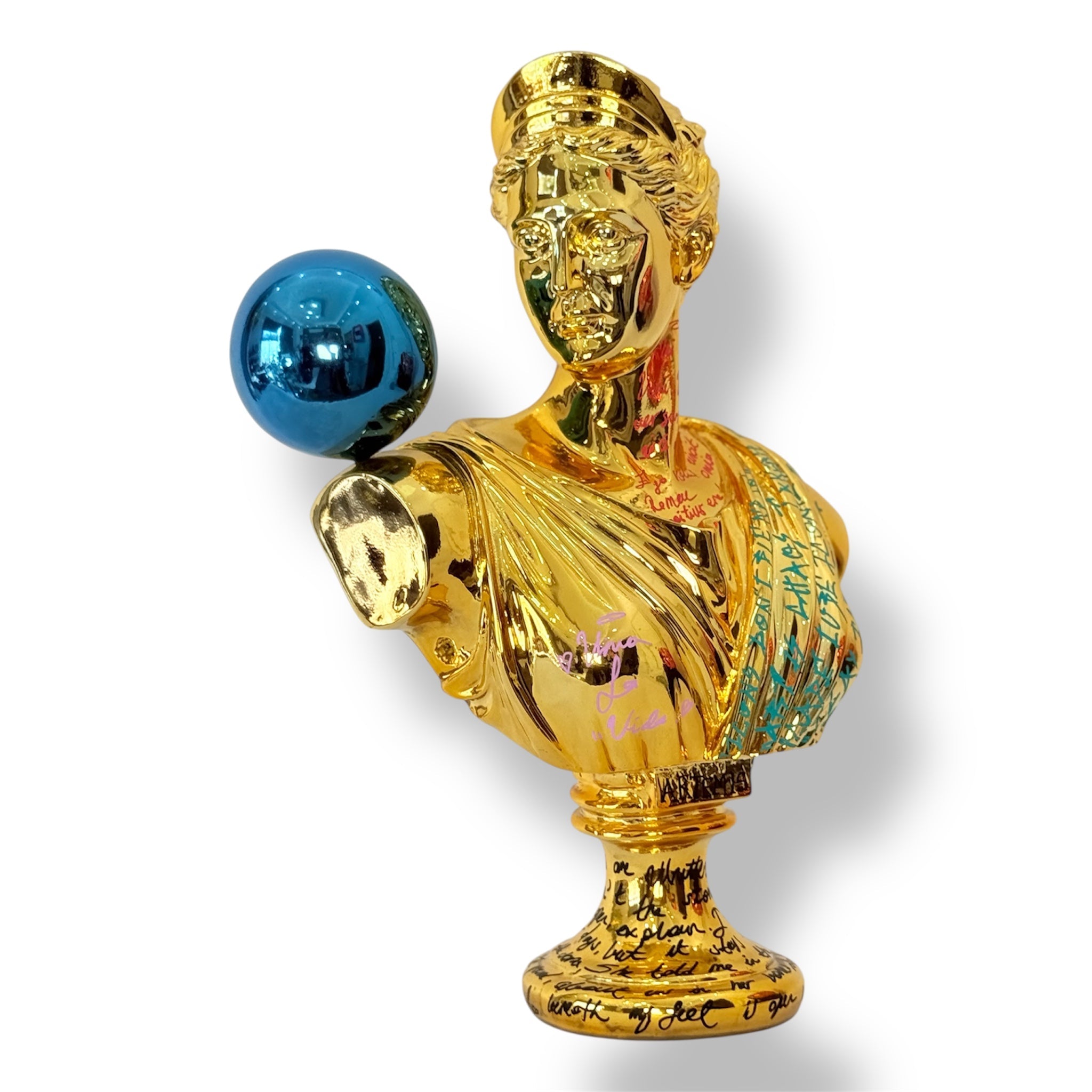 Gold Chrome Artemis Sculpture - Graffiti Pop Art Goddess Statue - pop art graffiti goddess statue gold chrome artemis…