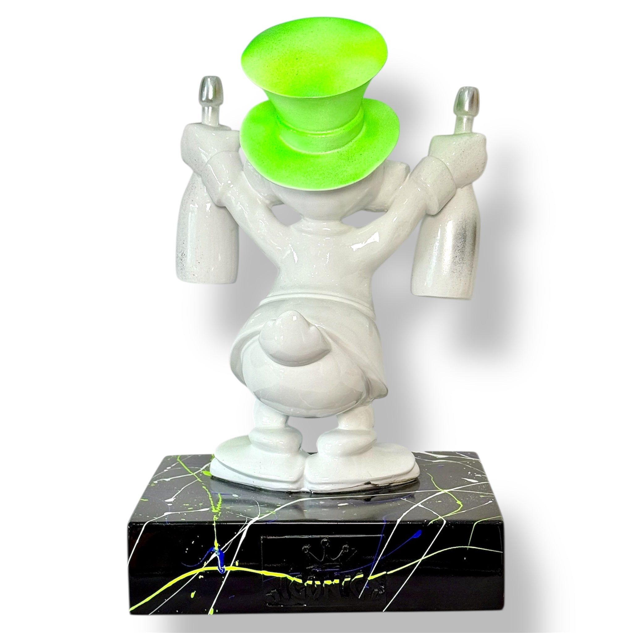 Scrooge McDuck Sculpture - White Neon Green Pop Art Edition - neon green pop art neon white scrooge mcduck sculpture, luxury…