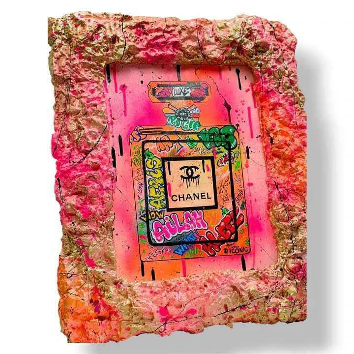 And Iconic Pink Perfume Bottle Graffiti Wall Art