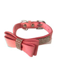 Load image into Gallery viewer, Bow Tie Dog Collar in Pleather, Pink
