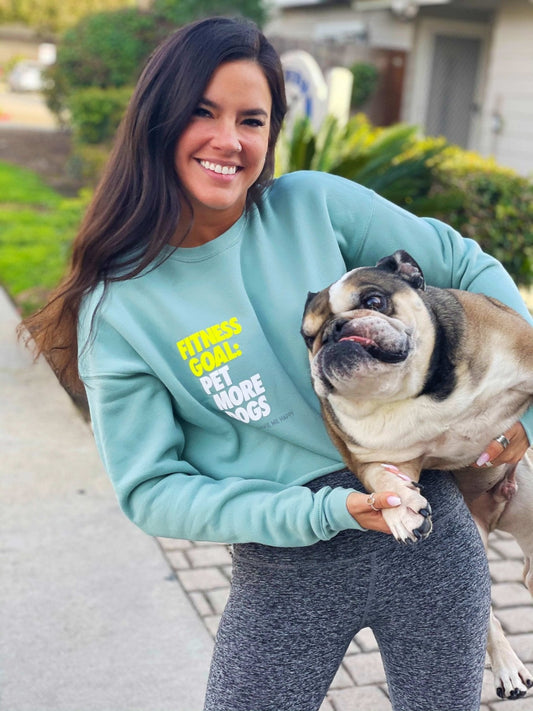 Fitness Goal Pet More Dogs | Women's Cropped Sweatshirt