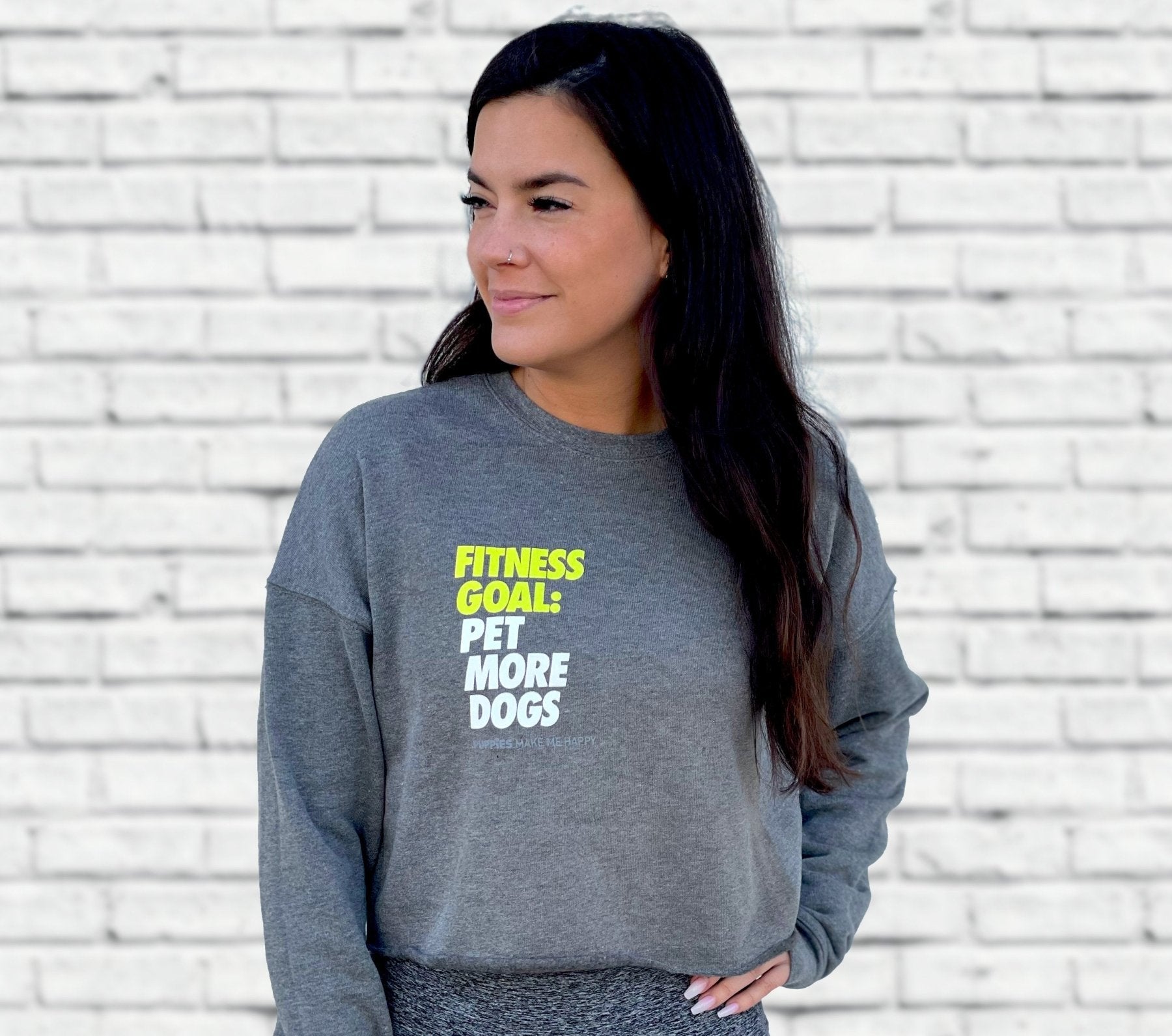Fitness Goal Pet More Dogs | Women's Cropped Sweatshirt