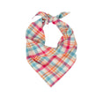 Load image into Gallery viewer, Pink & Blue Plaid Luxe Flannel Dog Bandana
