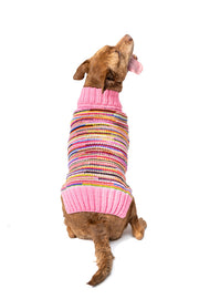 Pink Multi Dog Sweater