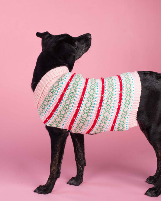 Up Country Pink Fair Isle Sweater Pet Accessory