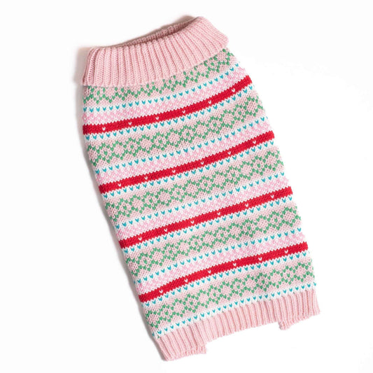Up Country Pink Fair Isle Sweater Pet Accessory