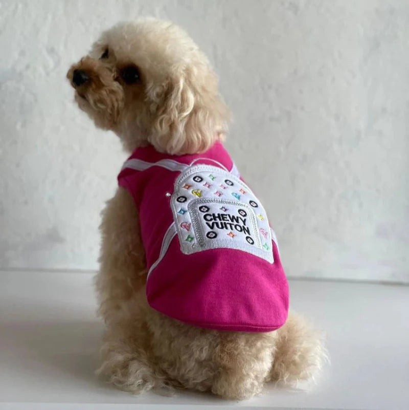 Chewy Vuitton-Inspired Embroidered Dog T-Shirt - Southlake Paws