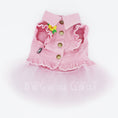 Load image into Gallery viewer, Pink Pastel Easter Denim Dog Jacket with Tutu alternate view
