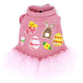 Load image into Gallery viewer, Pink Pastel Easter Denim Dog Jacket with Tutu for dogs
