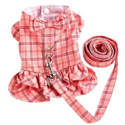 Plaid Harness Dog Dress & Leash Set
