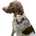Load image into Gallery viewer, White Floral Bow Tie Dog Collar & Leash Set | Personalized Free - Southlake Paws
