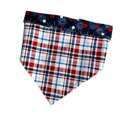 Plaid and Stars Bandana Dog Collar