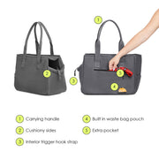 WEEKEND DOG TOTE - GREY.
