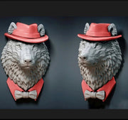 Pop Art Wolf Head Sculpture