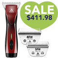 Load image into Gallery viewer, Andis Pulse ZR II Red Clipper #30W and with 4FW and 5FW Blades
