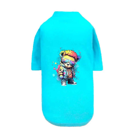 Hello Doggie Punk Brats Dog Tee Faux Fur Cotton Dog T - Shirt