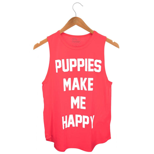 Puppies Make Me Happy |  Women's Sleeveless Tank | Made in USA