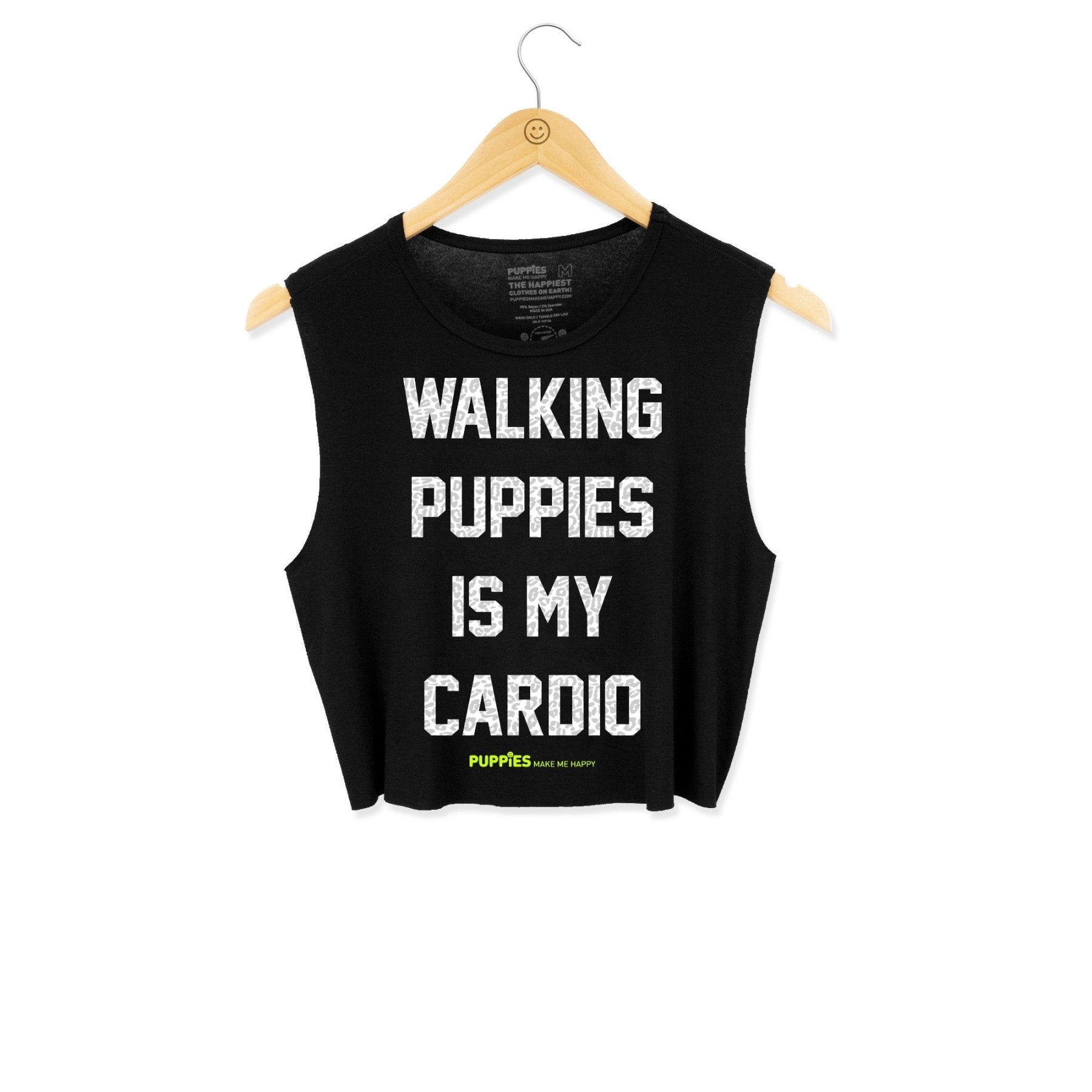 Walking Puppies is my Cardio Crop Tank | Ultra-Soft Made in USA Dog Mom Fitness Gift