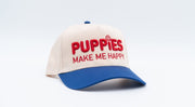Puppies Make Me Happy Red, White & Blue | 3D Puff Snapback Hat | Gift for Dog Owner