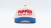 Puppies Make Me Happy Red, White & Blue | 3D Puff Snapback Hat | Gift for Dog Owner