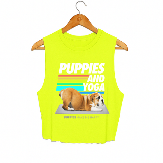Puppies & Yoga | Crop Tank | Gift for Dog Lovers