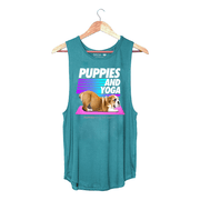 Puppies & Yoga OG Sleeveless Top | Custom Dog Tank | Gift for Dog Moms