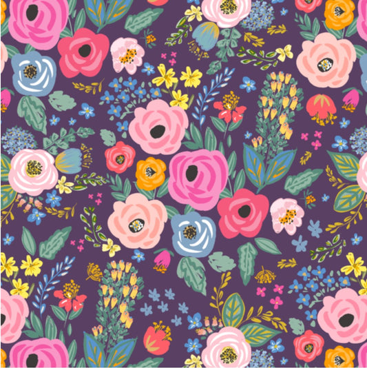 Purple Flowers Bow Tie