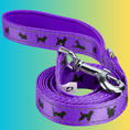 Load image into Gallery viewer, EcoBark Purple Dog Leash- Padded Comfort Grip Leash Dog Pattern - 4ft, 5ft, and 6ft  for XS, Small, and Medium Dogs

