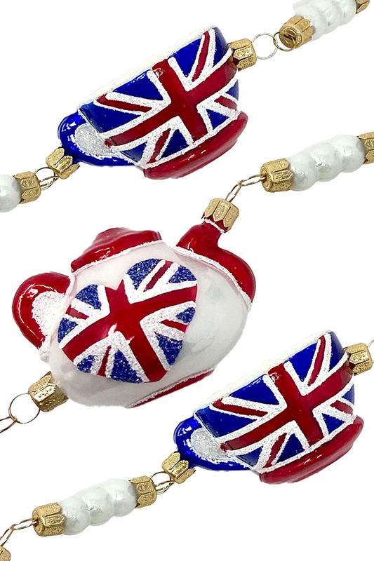 Union Jack Tea Glass Tree Garland - Southlake Paws
