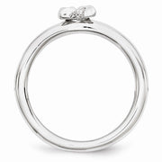 Rhodium Plated Sterling Silver Stackable 7mm Star of David Ring