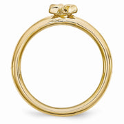 Gold Tone Sterling Silver Stackable 7mm Star of David Ring