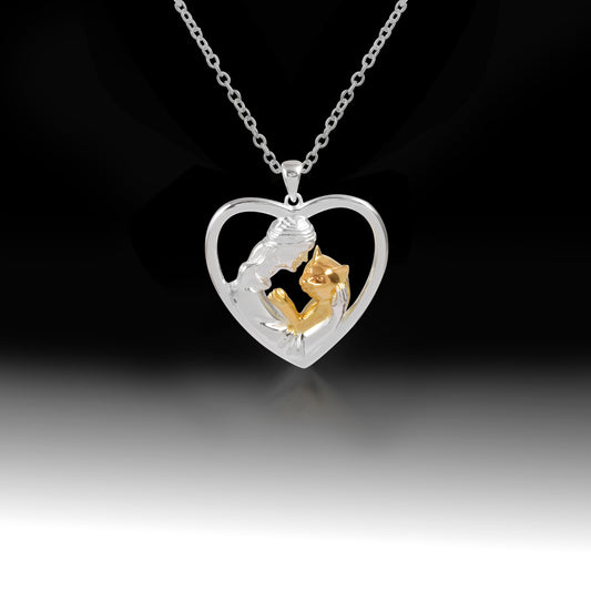 Fur-ever Bond Necklace- 925 Sterling Silver Two Tone