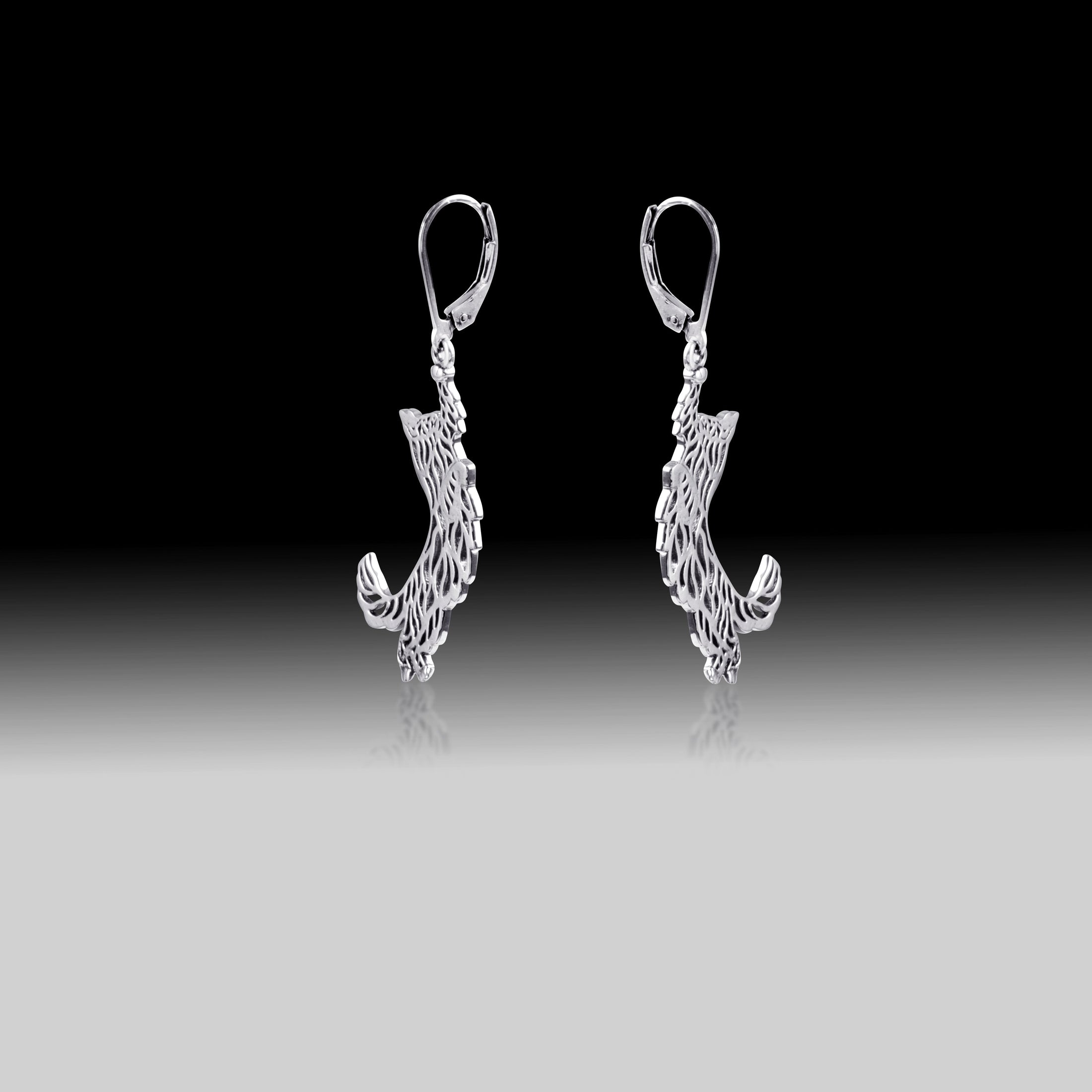 Dangling Cat Earrings- 925 Sterling Silver