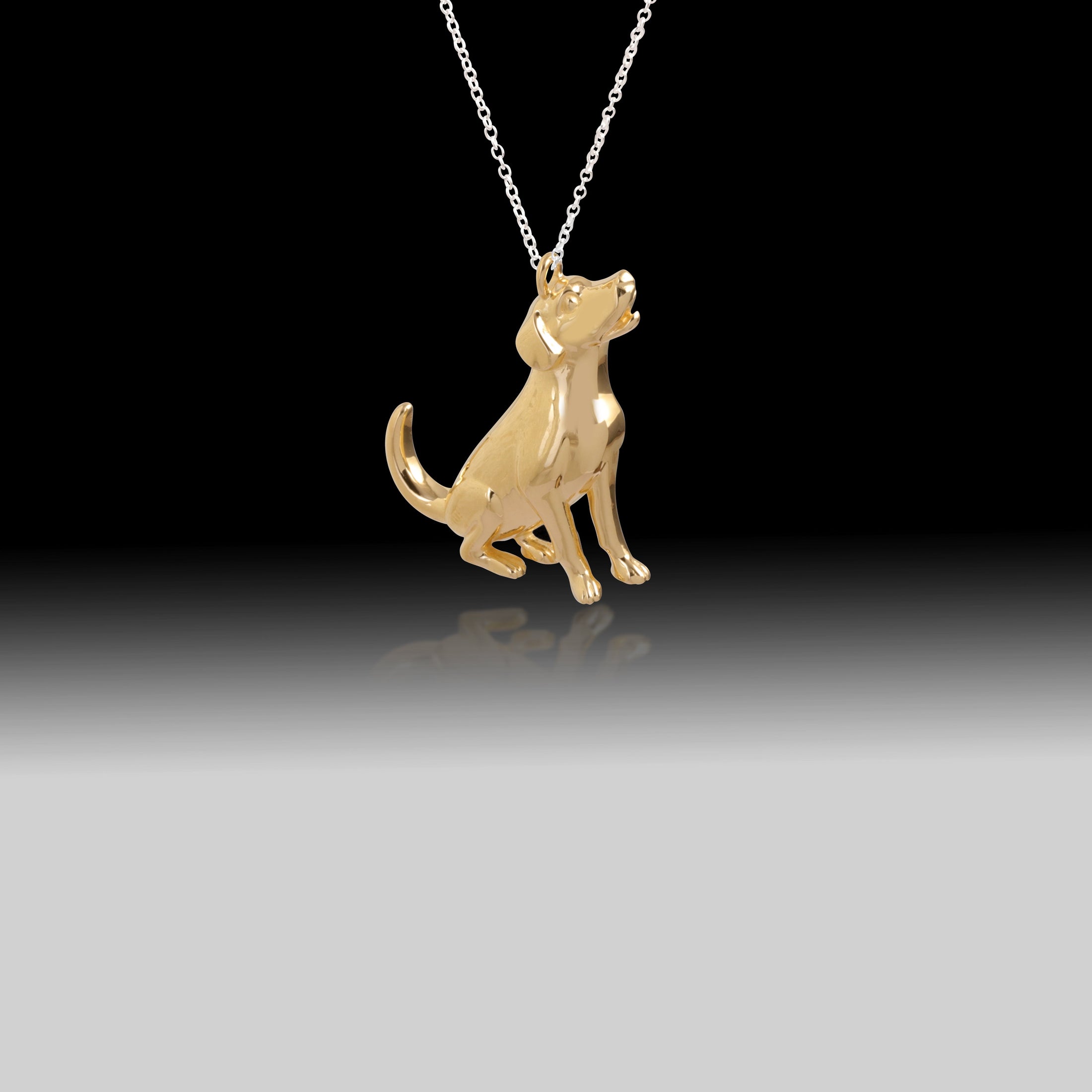 Howling Dog Necklace- Sterling Silver 18k Gold Plated