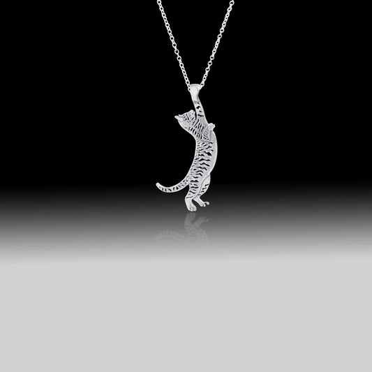 Climbing Cat Necklace- 925 Sterling Silver