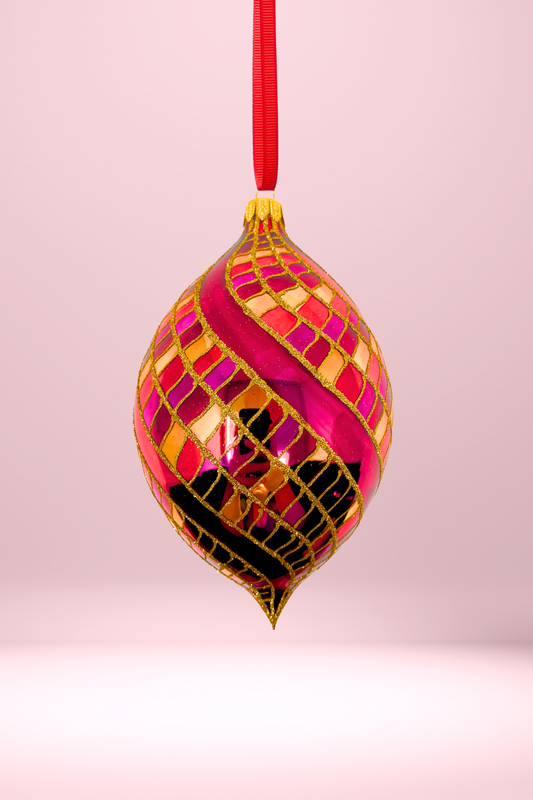 Red Hot Jackpot Spinner Glass Ornament - Southlake Paws