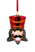 Load image into Gallery viewer, Crimson Glass Nutcracker Ornament - Southlake Paws
