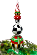 Load image into Gallery viewer, Red Tartan Glass Finial Tree Topper 
