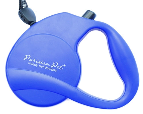 Parisian Pet 'Retractable Leash M' for Dogs & Cats – Durable Ergonomic Handle Leash for Dogs Up to 44 lbs, Blue