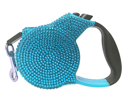 Parisian Pet 'Crystal Retractable Leash Blue' for Dogs & Cats – Durable Retractable Pet Leash with Comfortable Grip
