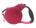 Load image into Gallery viewer, Parisian Pet 'Crystal Retractable Leash Dark Pink' for Dogs & Cats – Durable, Stylish 16-Foot Leash with Ergonomic Handle
