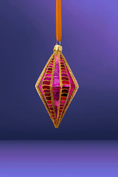 Load image into Gallery viewer, Rose Diamond Glass Ornament - Southlake Paws
