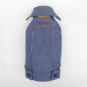 Personalized Bespoke Striped Denim Trucker Dog Coat